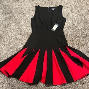Tommy Hilfiger Black and Red Midi Dress
